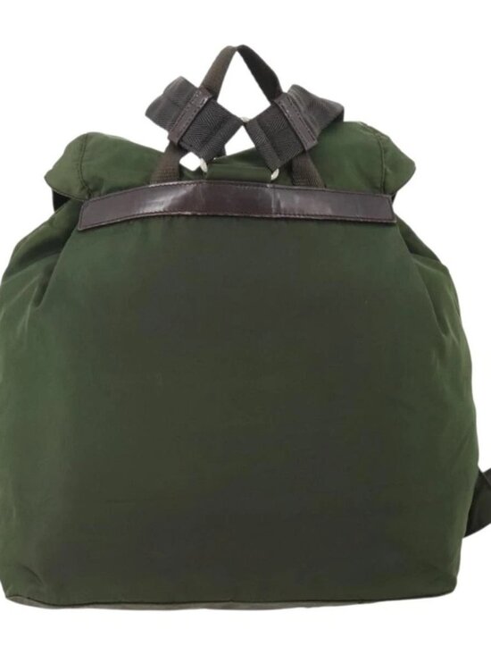 PRADA Backpack Nylon Khaki Silver Auth ARZ774 main image 14